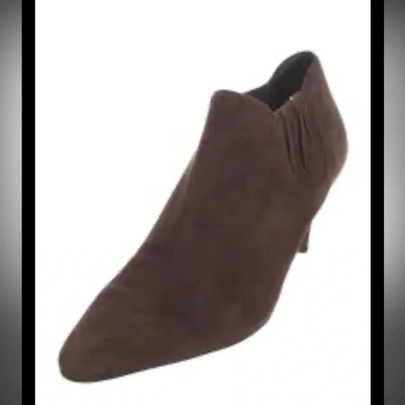 Prada Suade Pointed Toe Heeled Booties 37 - Picture 1 of 6
